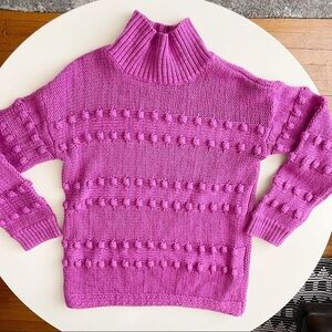 Nic+Zoe Adore A Ball Texture Stripe Sweater Purple Size XS